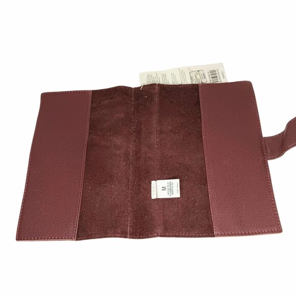 VTG Bob Siemon Designs Large Brown Leather Bible Cover Pewter Button New W/ Tag - Picture 3 of 11